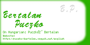 bertalan puczko business card